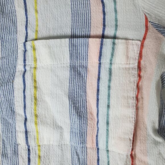 J.Crew Mercantile Womens Striped Tie Sleeve Button Up Shirt Size Small - Picture 4 of 6